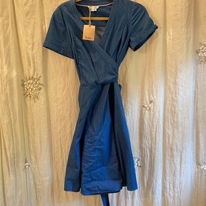Boden Denim faux wrap dress
